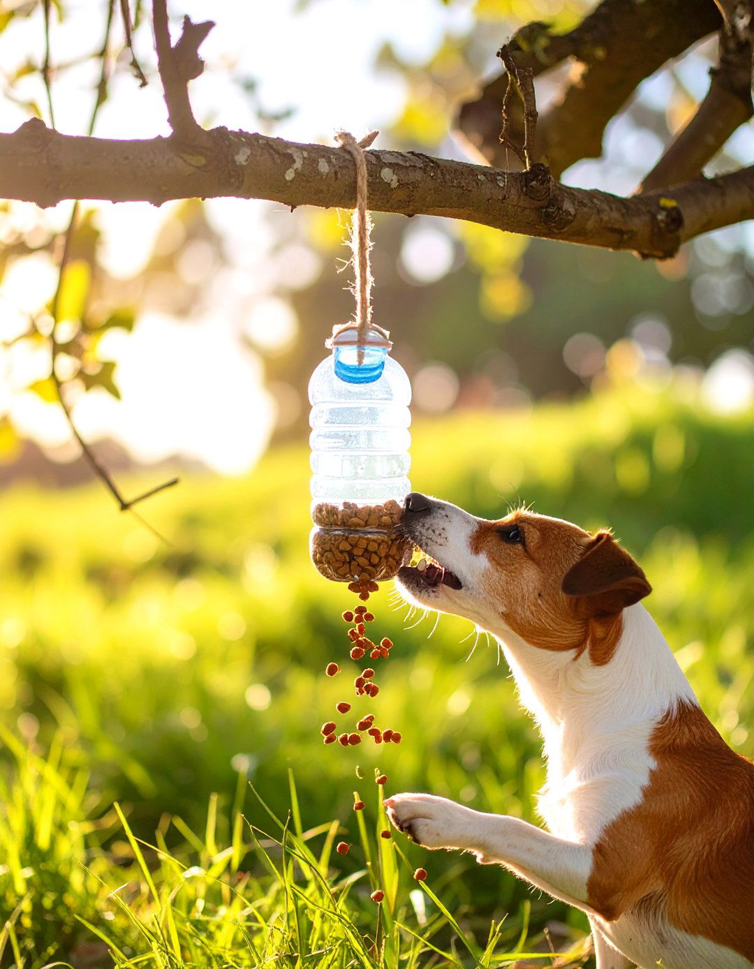 The Water Bottle Crinkle Toy Feeder - 30 dog-friendly backyard ideas on a budget