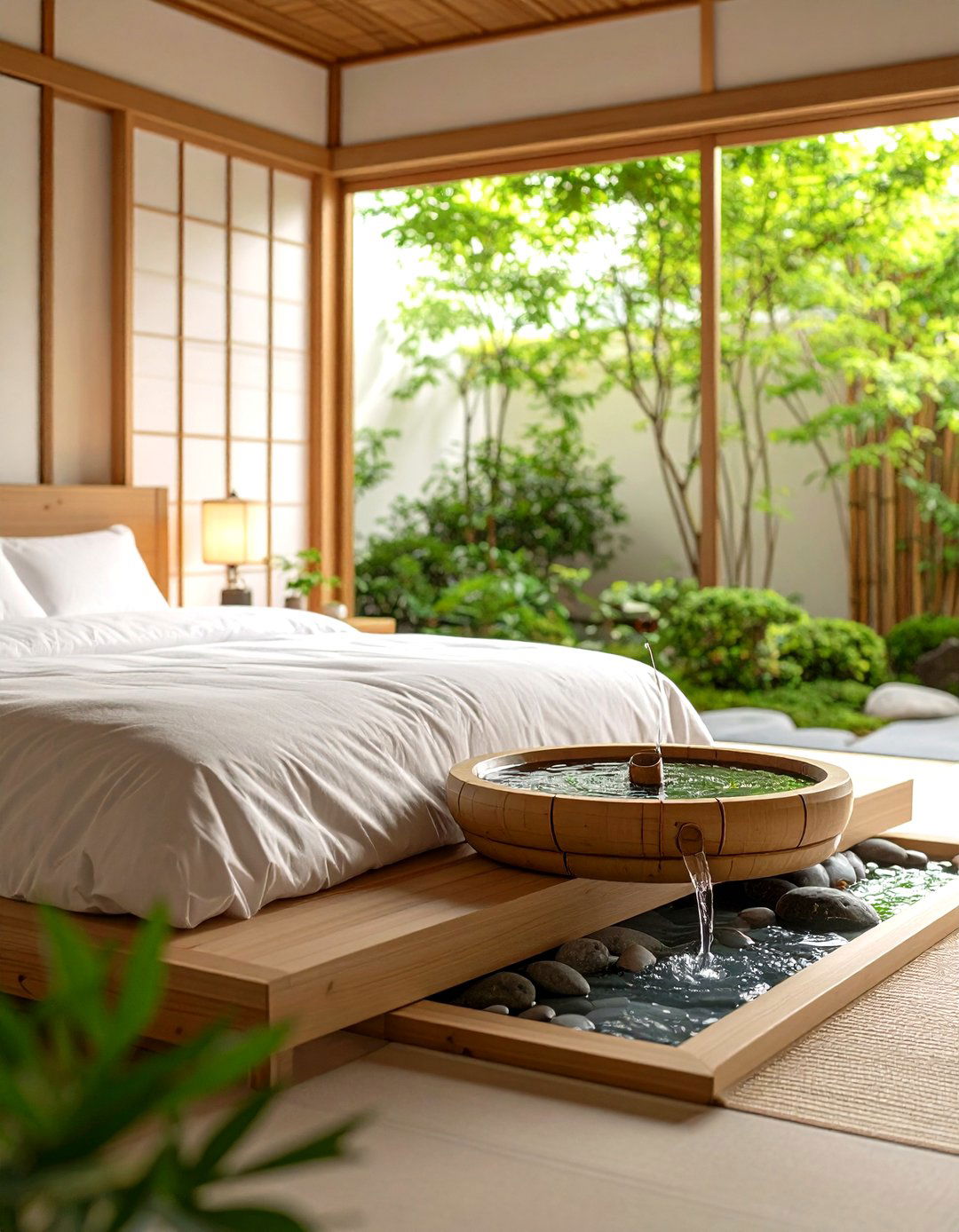 The Water Feature Bedroom - 30 japanese bedroom design ideas