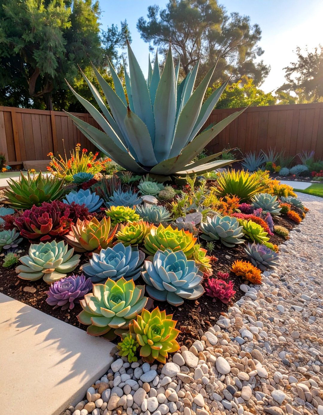 The Water Wise Gravel and Succulent Garden - 30 custom landscape design ideas