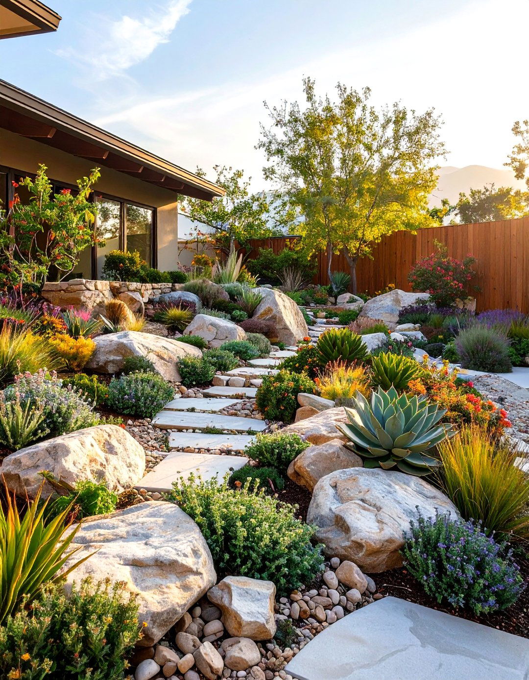 The Water Wise Rock Garden - 30 backyard landscape ideas