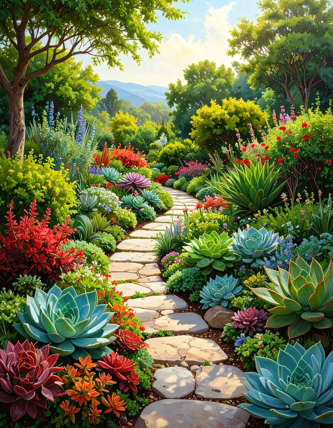 The Water Wise Succulent Tapestry - 30 no grass backyard ideas