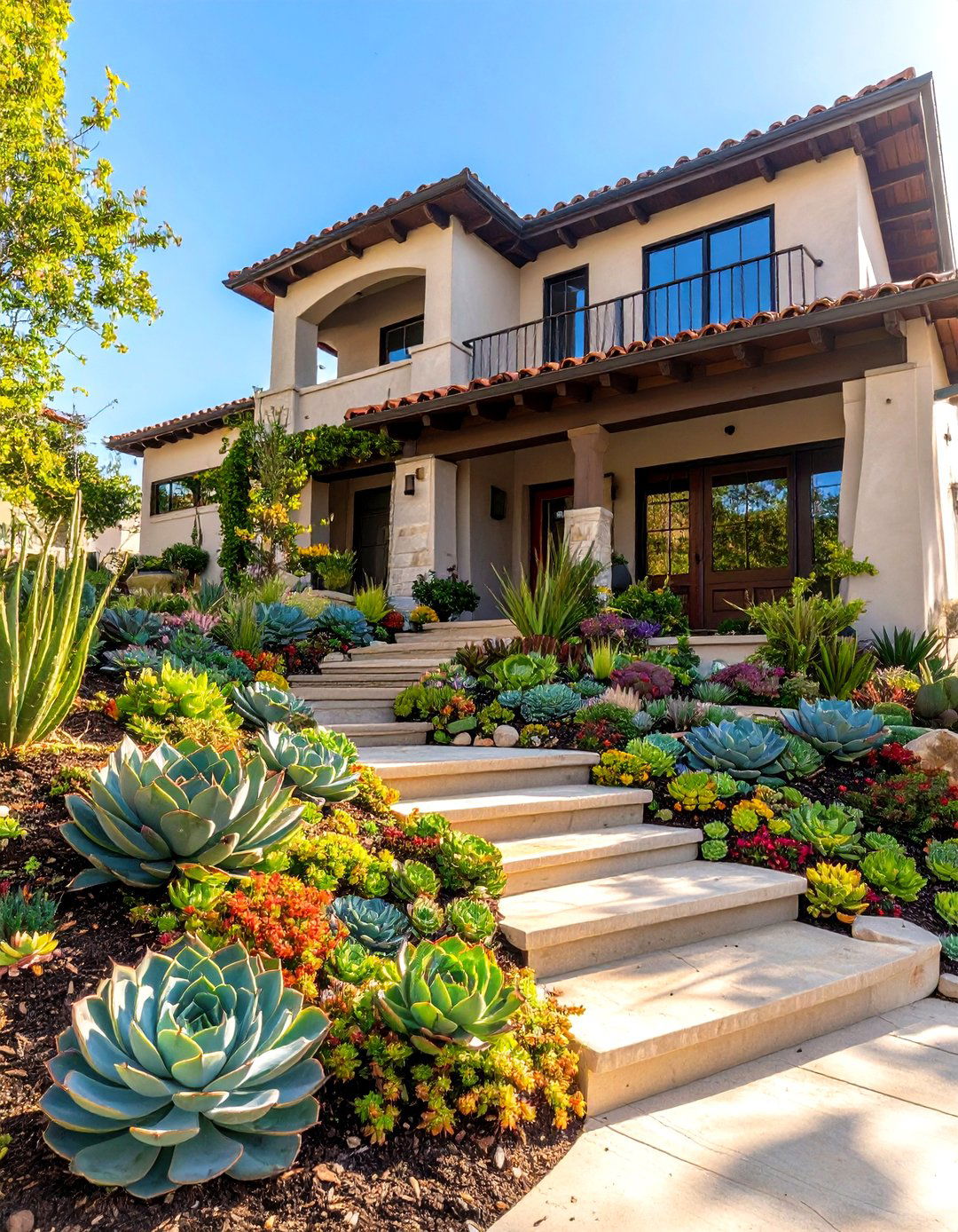 The Water Wise Succulent Tapestry - 30 front yard landscaping ideas florida