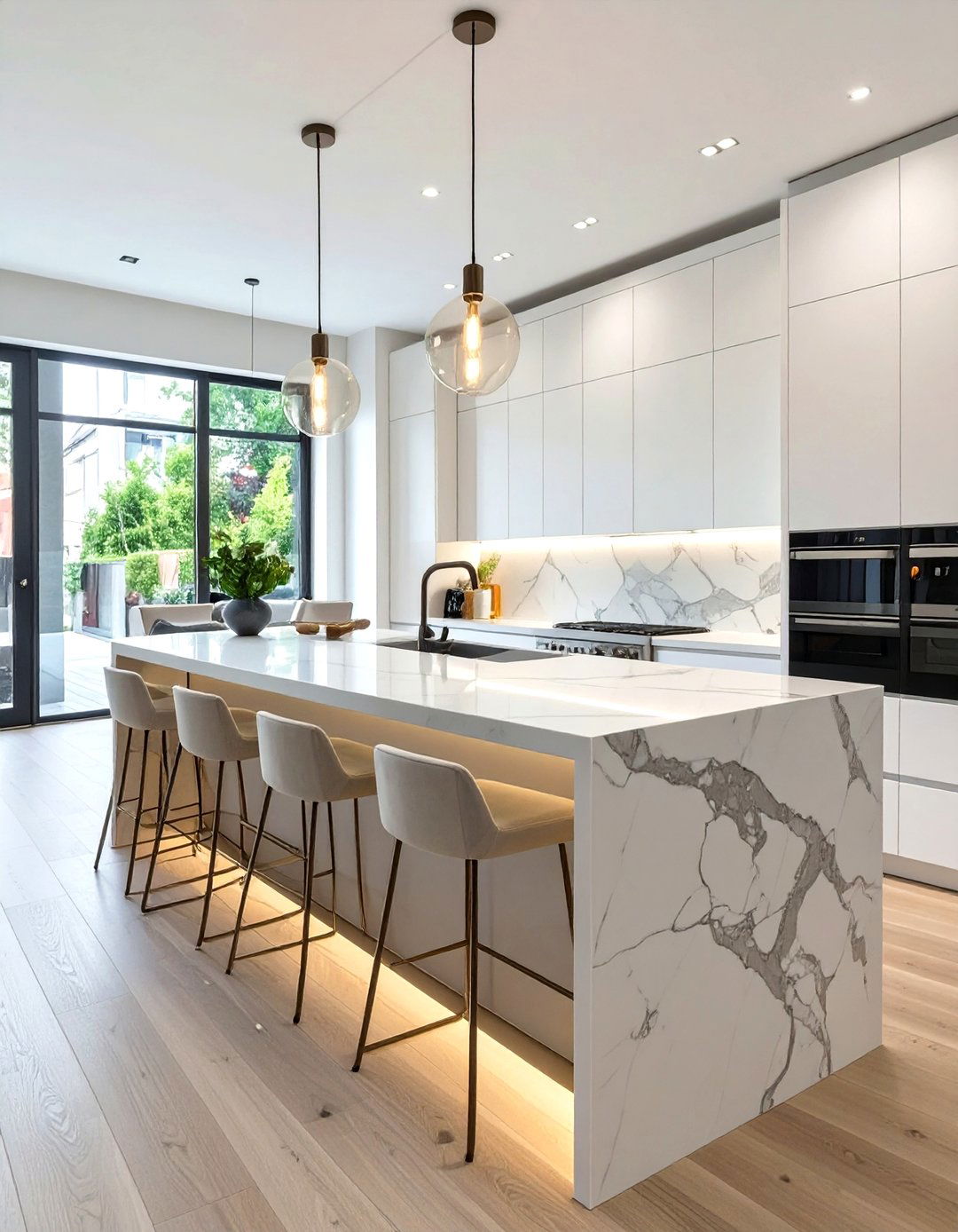 The Waterfall Island Kitchen - 30 lowes kitchen design ideas