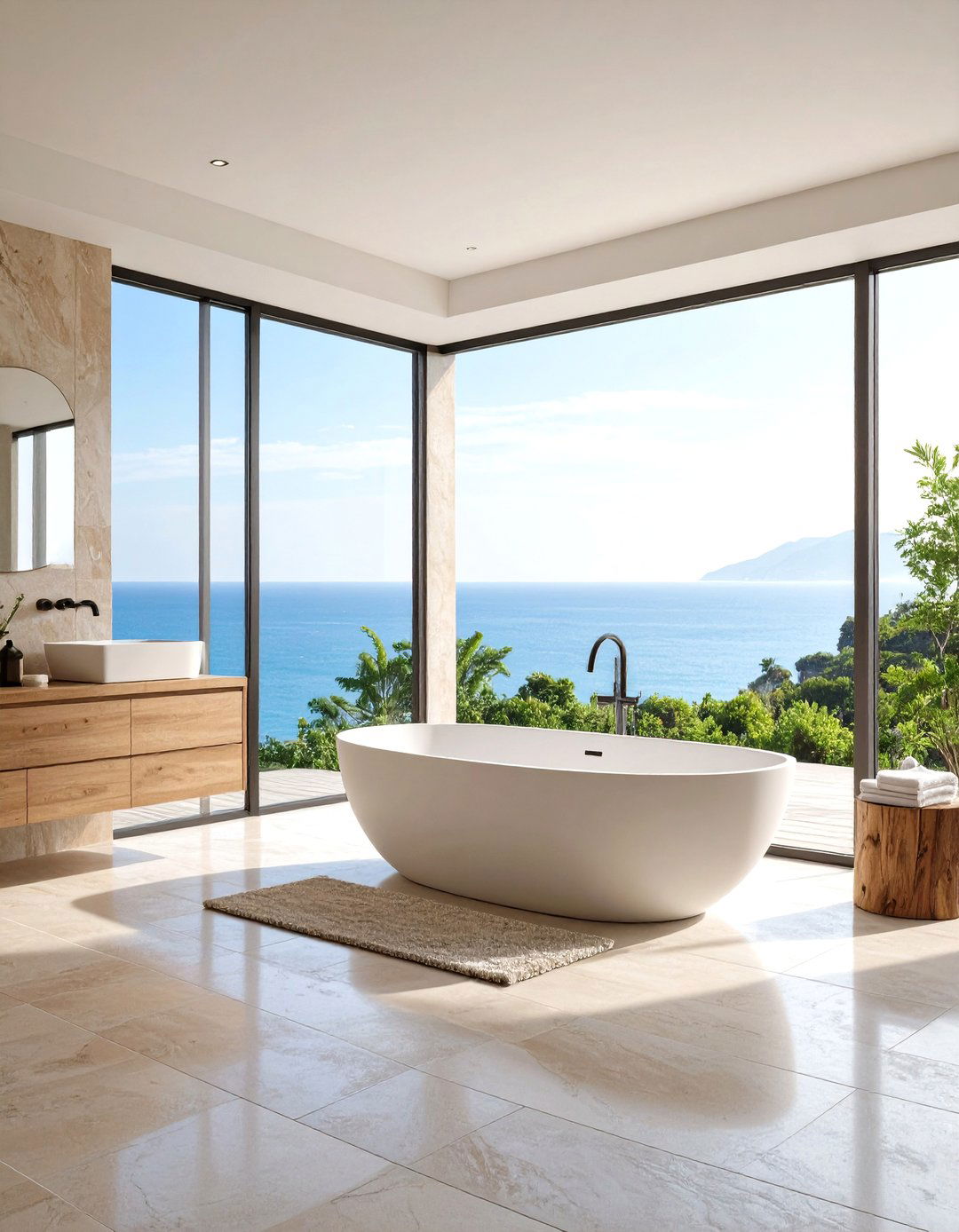 The Waterfront Penthouse Bathroom - 30 ai coastal bathroom ideas
