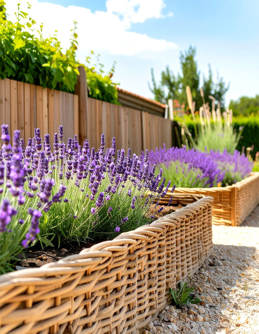 The Wattle Fence Bed Garden - 30 low maintenance cottage garden ideas