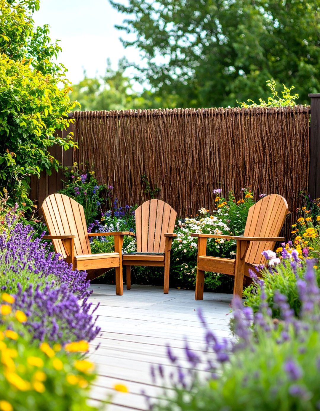 The Wattle Fence Woven Screen - 30 deck privacy ideas