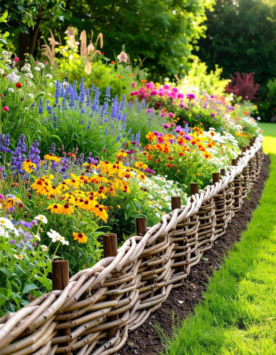 The Wattle Garden Edging - 30 cheap landscaping ideas