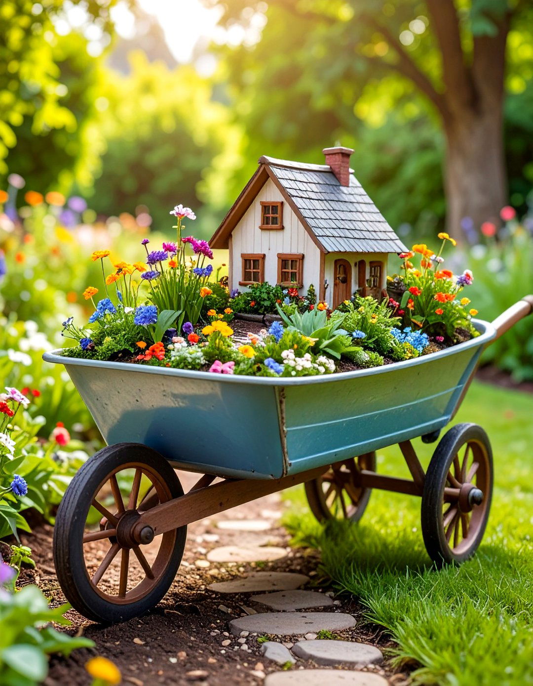 The Wheelbarrow Garden on the Move - 30 backyard fairy garden ideas