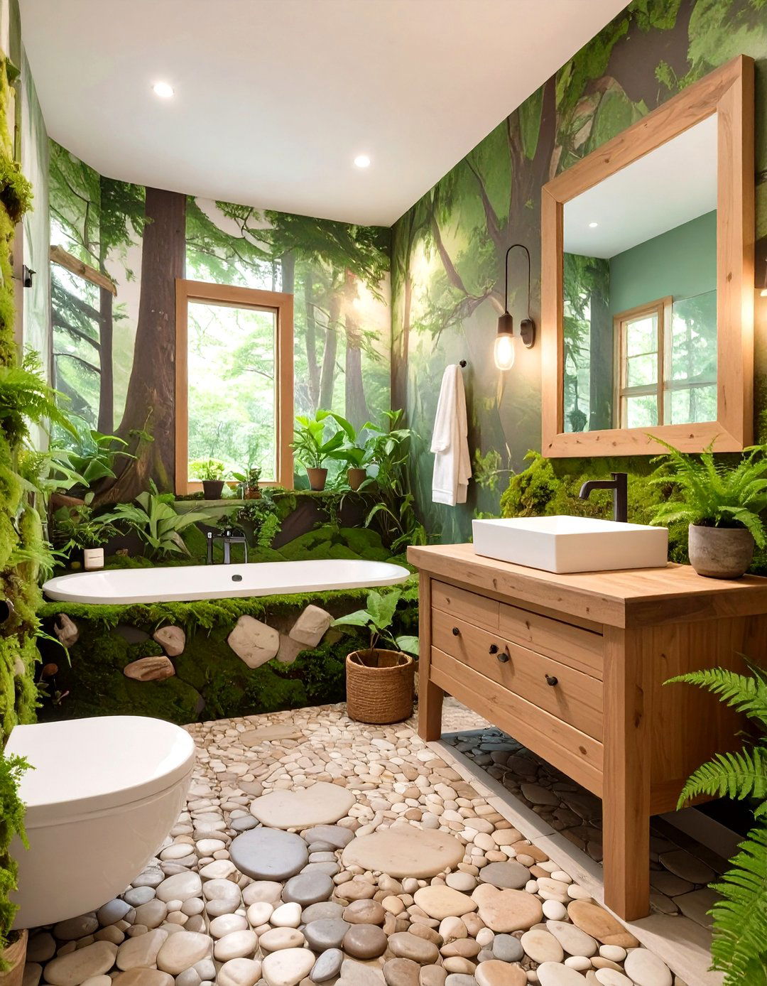 The Whimsical Forest Floor Bathroom - 30 cottage core interior design ideas