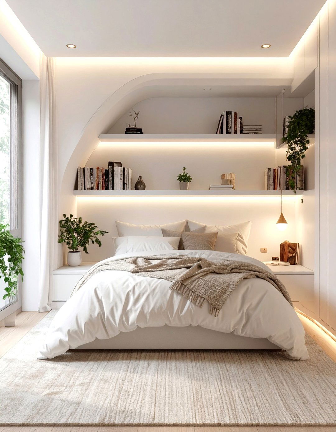 The White Bedroom with a Built in Bed Nook - 30 modern white bedroom ideas