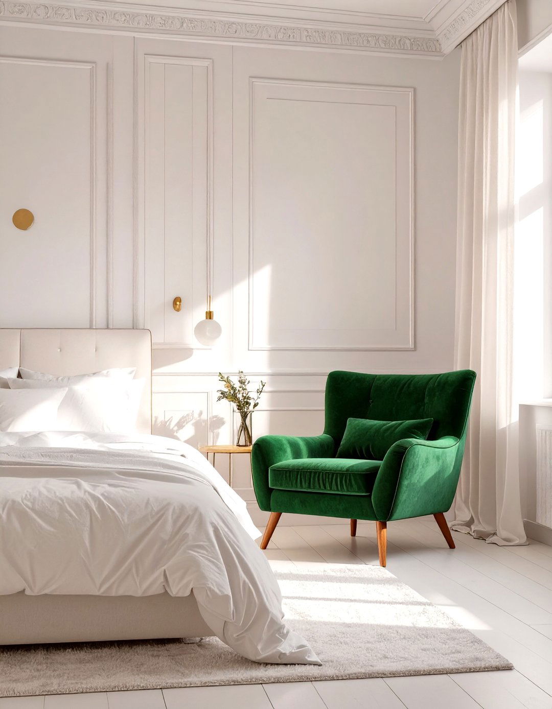 The White Bedroom with a Pop of Color - 30 modern white bedroom ideas