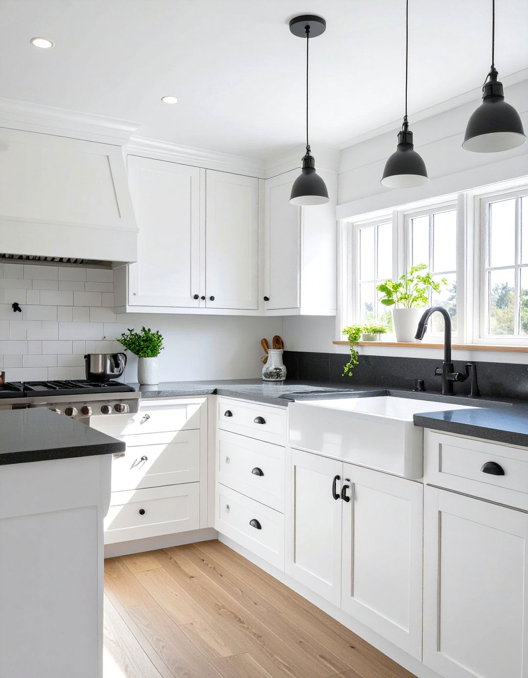 The White Farmhouse Kitchen - 30 black and white kitchen ideas