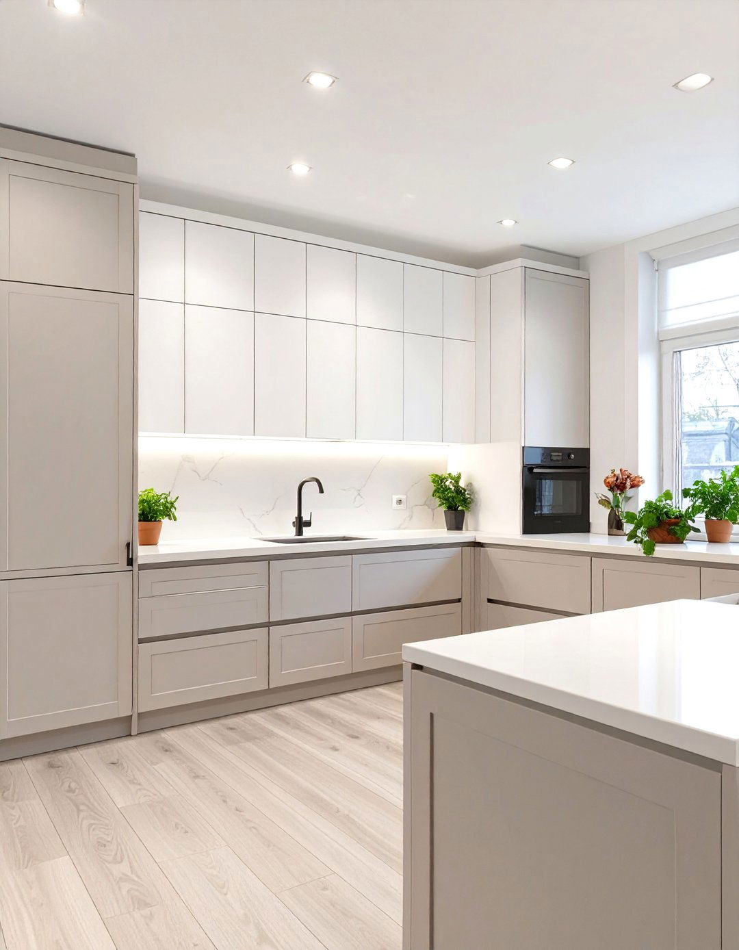 The White Kitchen with Two Tone Cabinets - 30 all white kitchen ideas