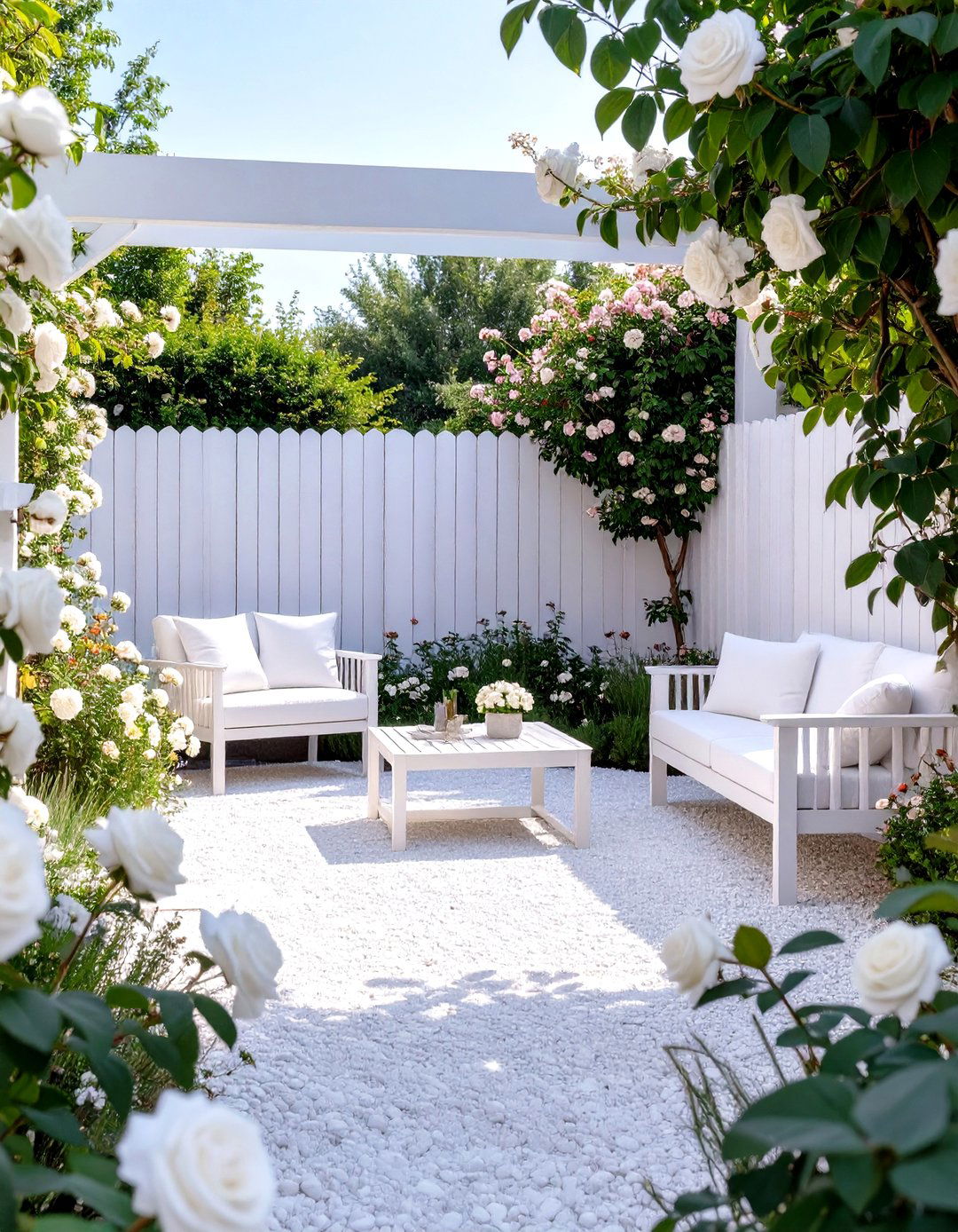 The White Washed Garden Retreat - 30 modern small garden ideas