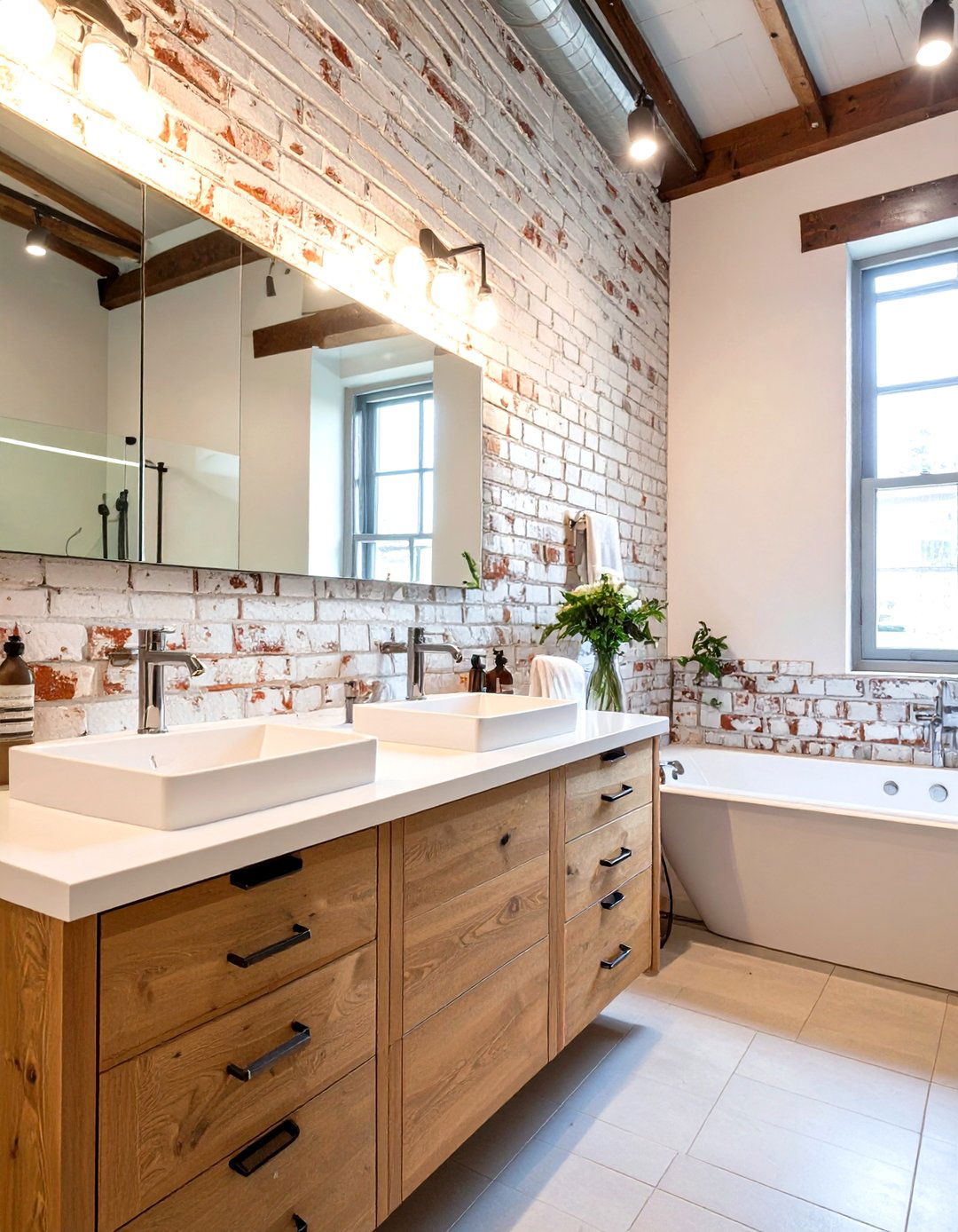 The White Washed Industrial Bathroom - 30 industrial bathroom ideas