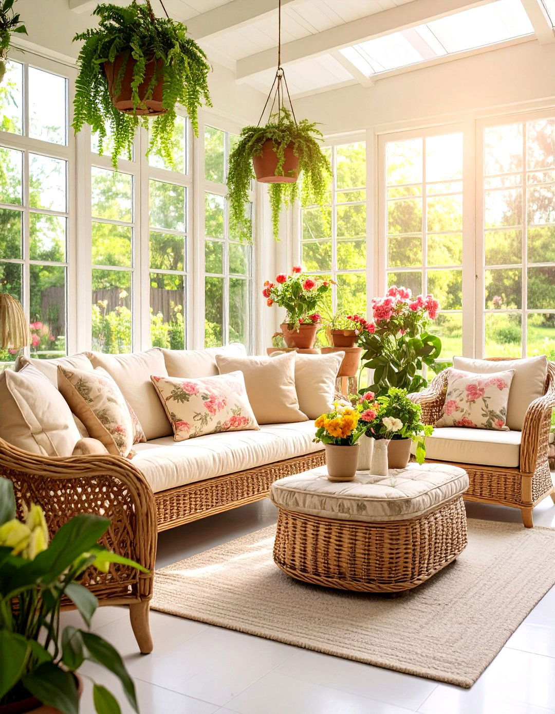 The Wicker Furniture Sunroom - 30 90s interior design ideas
