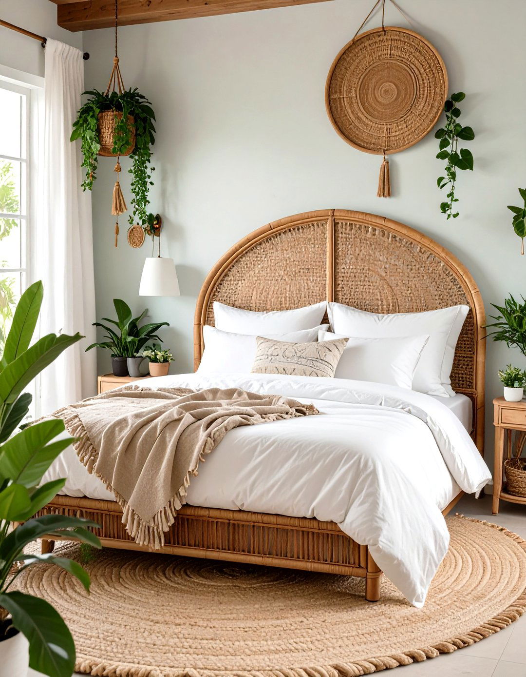 The Wicker and Rattan Retreat Bedroom - 30 cottagecore bedroom ideas
