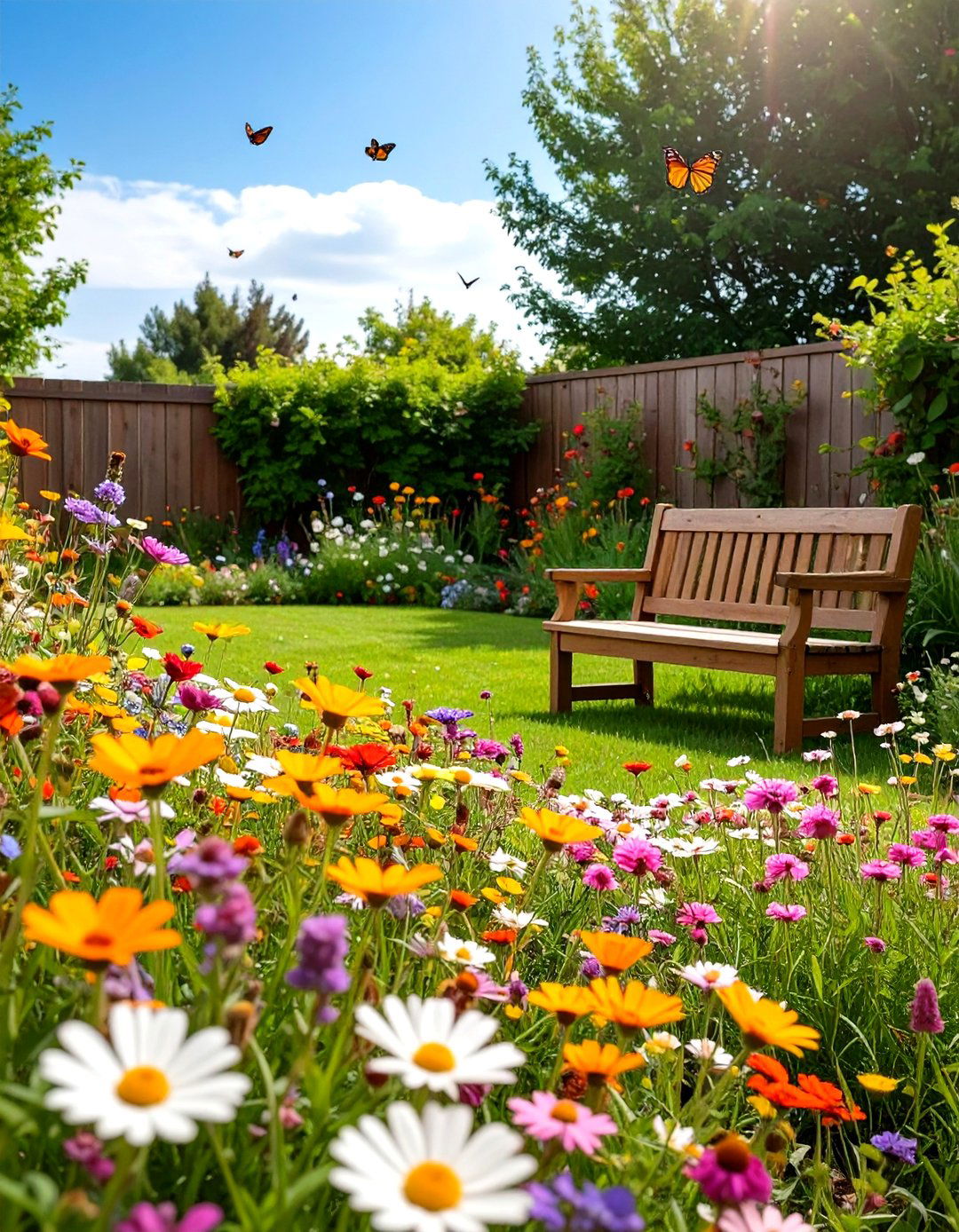 The Wildflower Meadow Corner - 30 cheap backyard makeover ideas