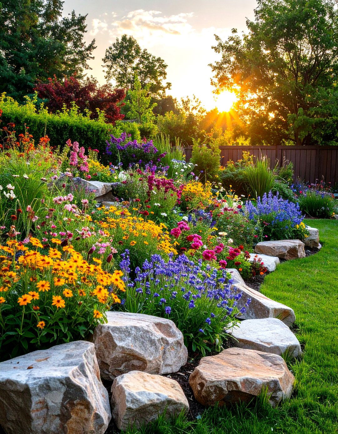The Wildflower Meadow Rock Garden - 30 front yard landscaping ideas modern rock garden ideas