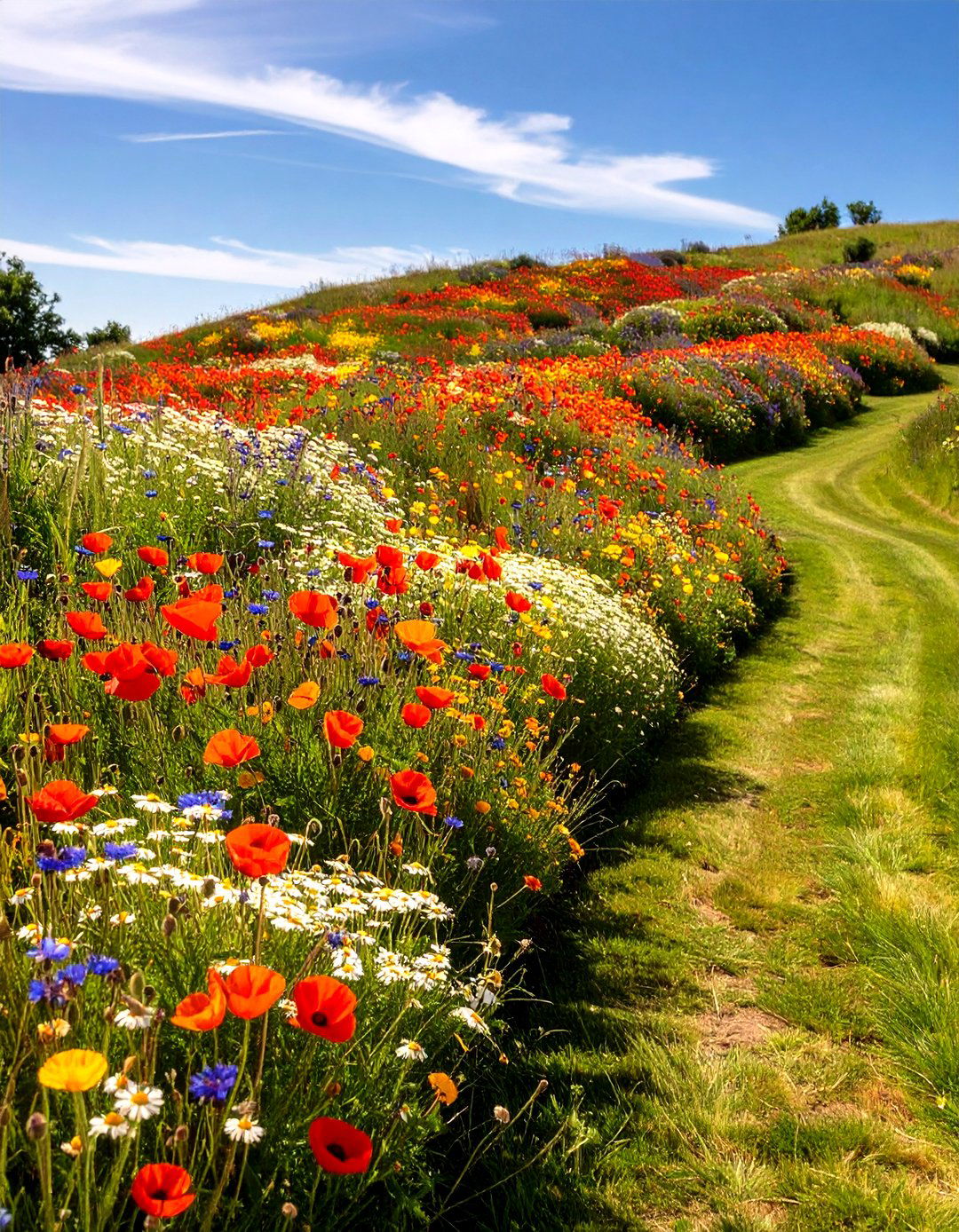 The Wildflower Slope Meadow - 30 hillside landscaping ideas on a budget
