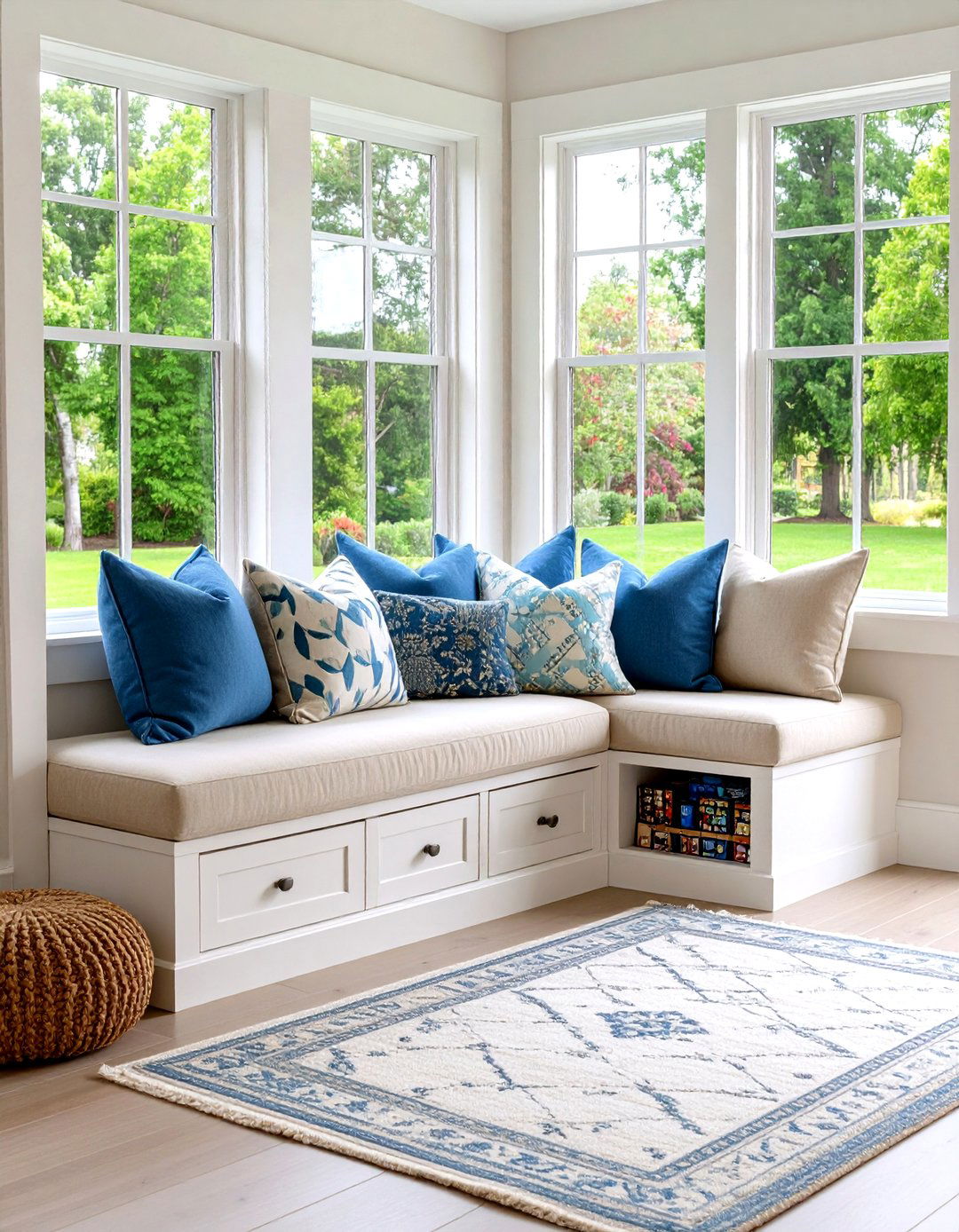 The Window Seat with Built In Drawers - 30 living room toy storage ideas