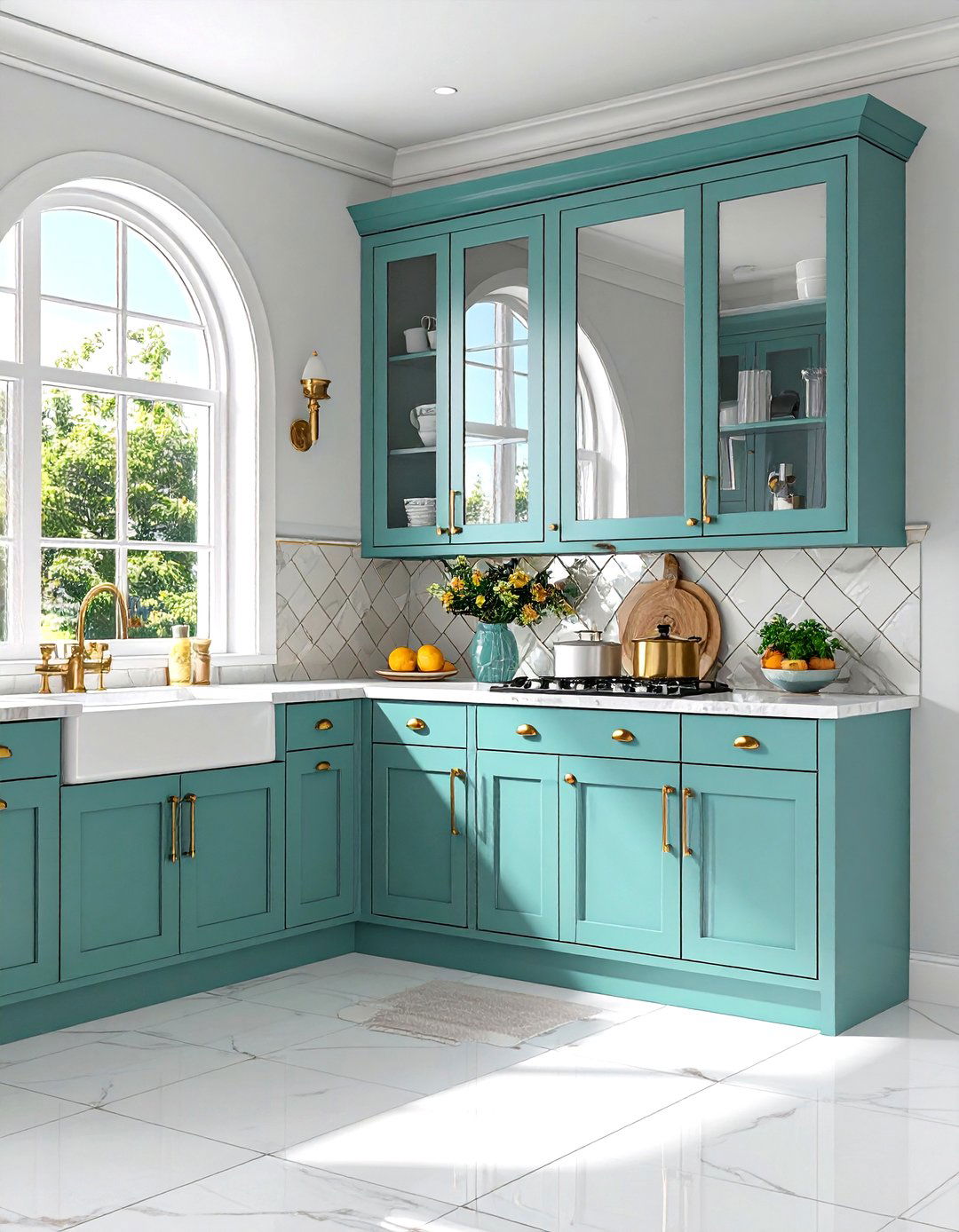 The Windowless Kitchen with Mirrored Backsplash - 30 kitchen window ideas over sink