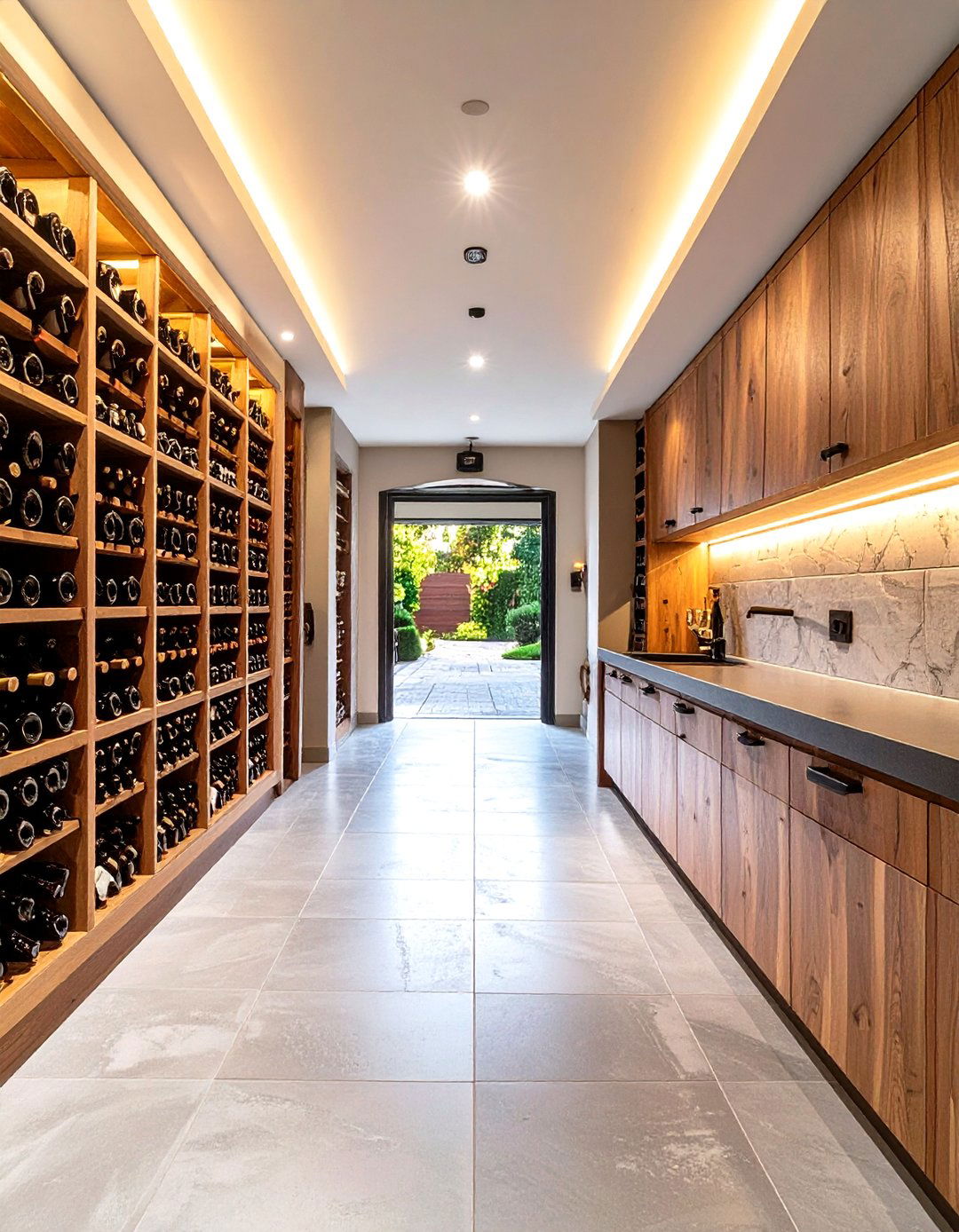 The Wine Cellar Corridor - 30 enclosed breezeway ideas from garage to house