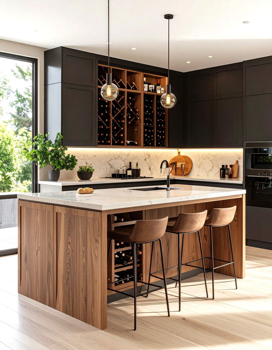 The Wine Rack Corner Cabinet Integration - 30 kitchen corner cabinet ideas