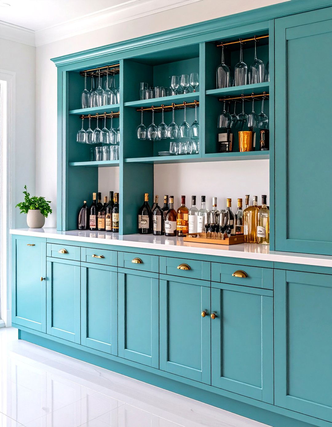 The Wine and Barware Cabinet - 30 kitchen cabinet organization ideas