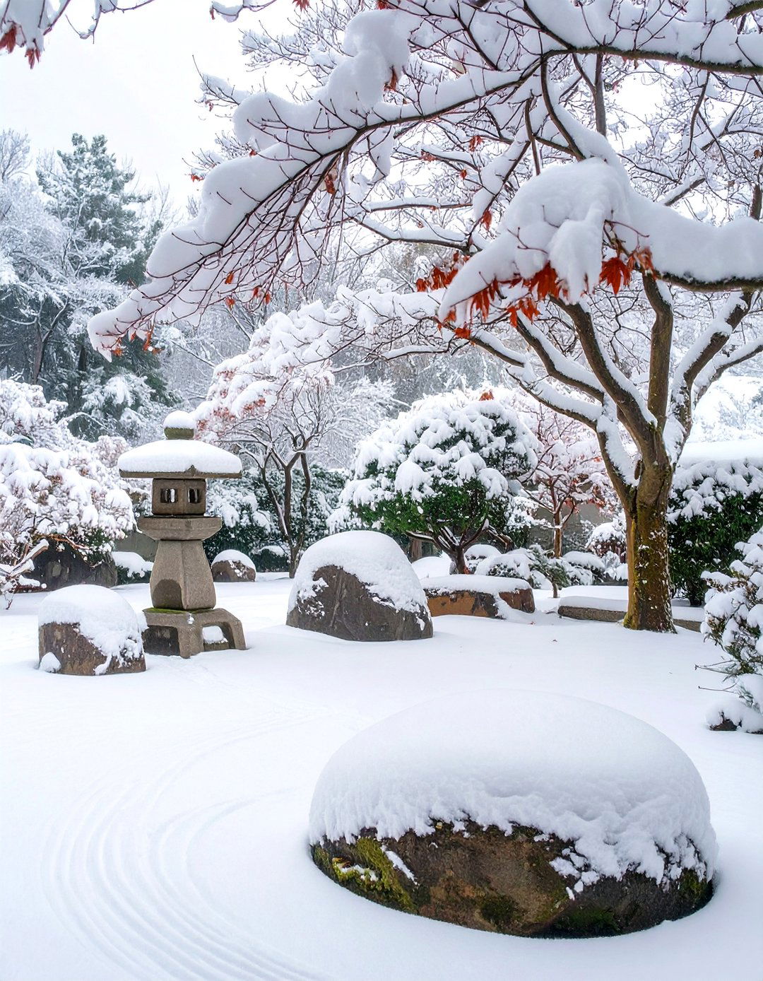 The Winter Snow Viewing Garden - 30 ai zen garden design ideas
