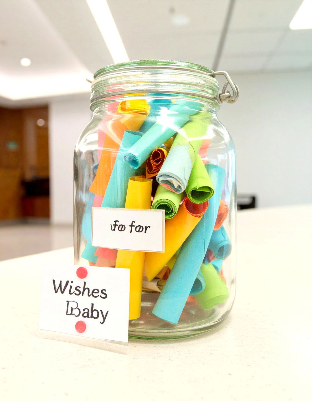 The Wishes for Baby Jar - 30 work baby shower ideas