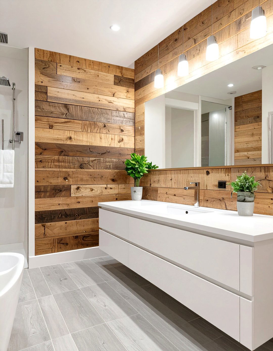 The Wood Accent Bathroom - 30 bathroom ideas photo gallery