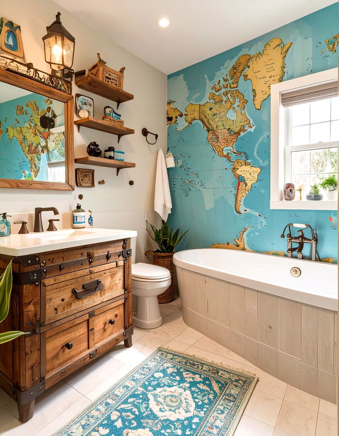 The World Traveler Bathroom - 30 boys bathroom ideas
