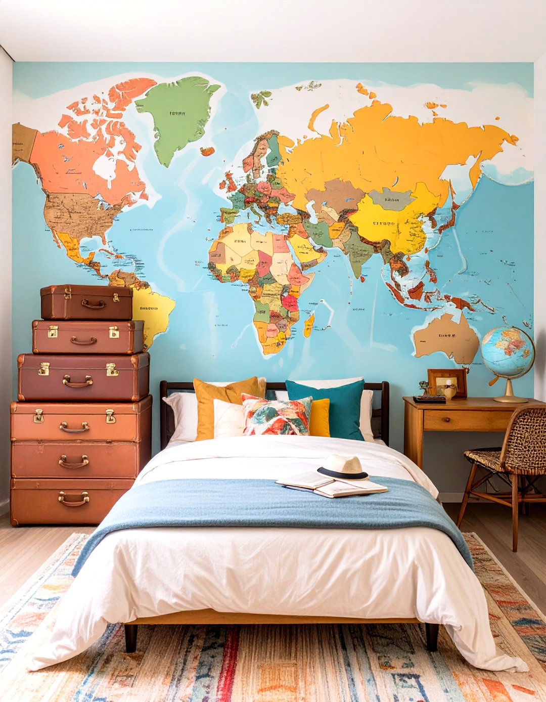 The World Travelers Map Bedroom - 30 cool boys bedroom ideas