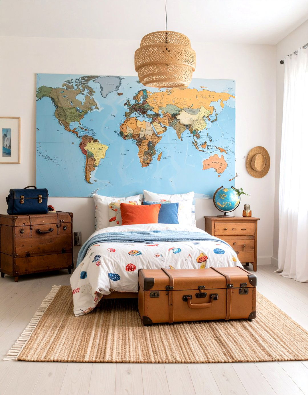 The World Travelers Map Bedroom - 30 7 year old boy bedroom ideas