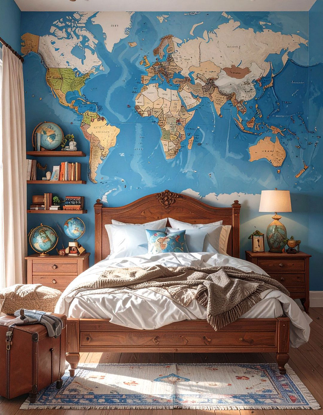 The World Travelers Map Room Bedroom - 30 awesome boy bedroom ideas