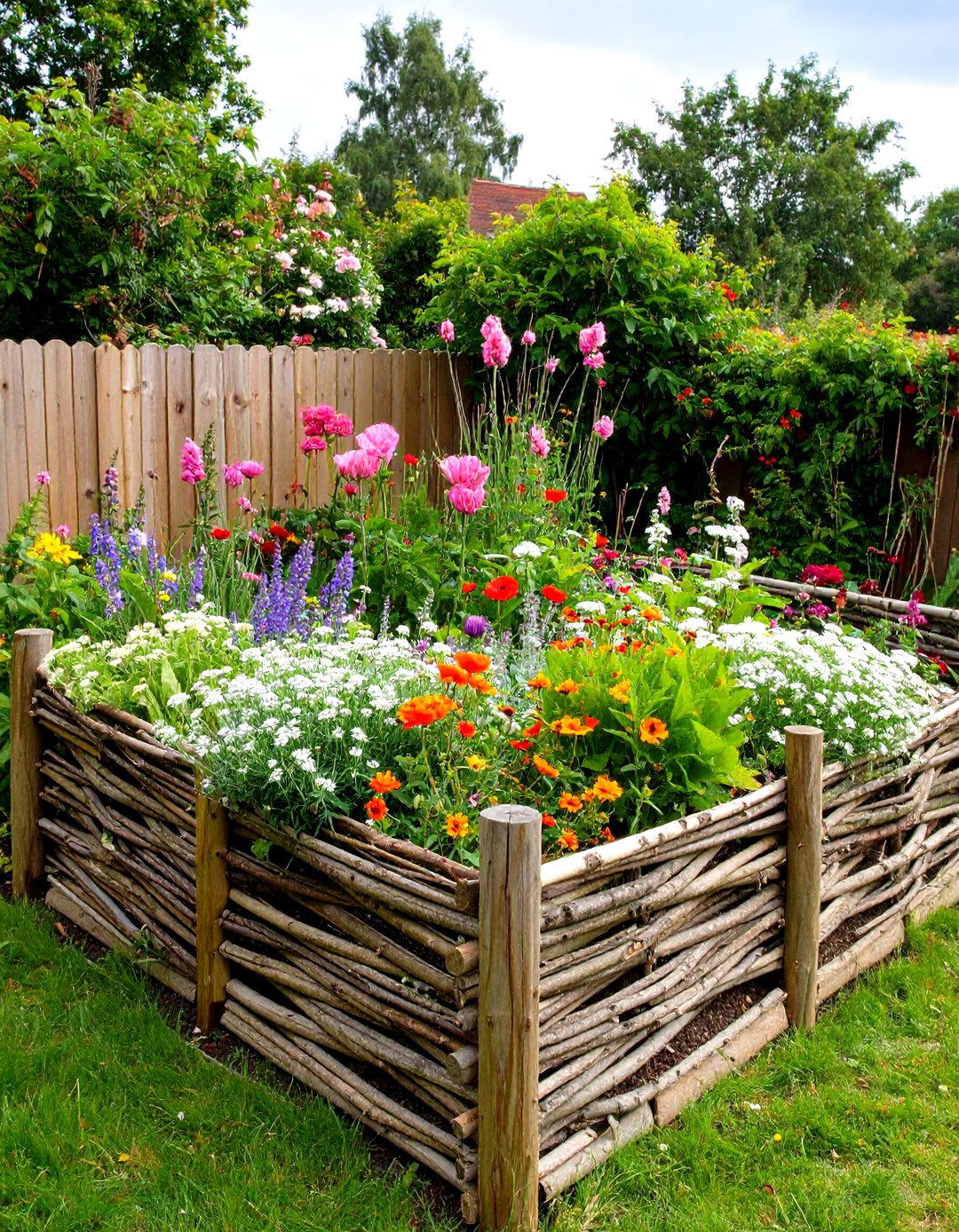 The Woven Branch Raised Garden Bed - 30 diy raised garden bed ideas