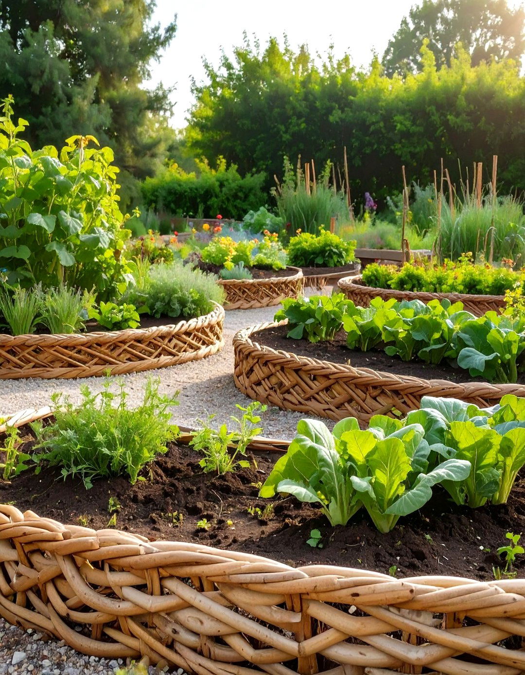 The Woven Wattle Bed Garden - 30 backyard vegetable garden ideas