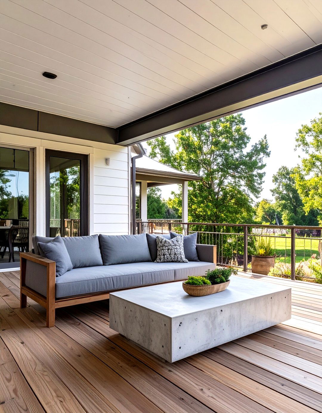 The Wraparound Porch with Modern Furnishings - 30 modern farm house design ideas