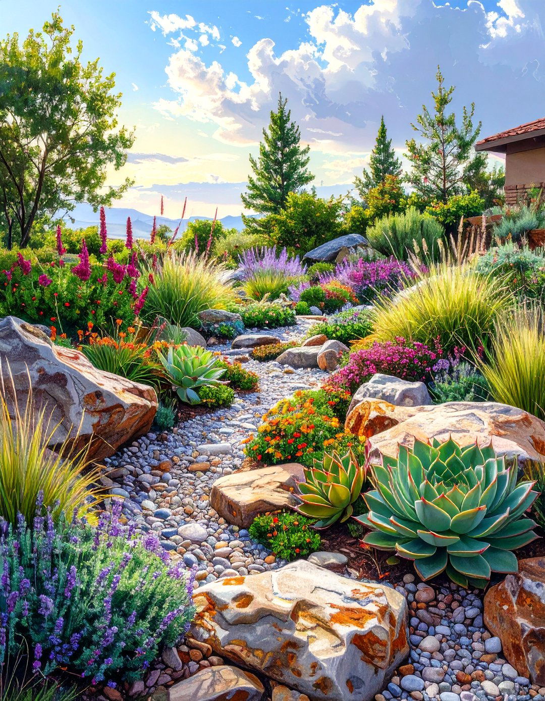 The Xeriscape Rock Garden - 30 front of house landscaping ideas