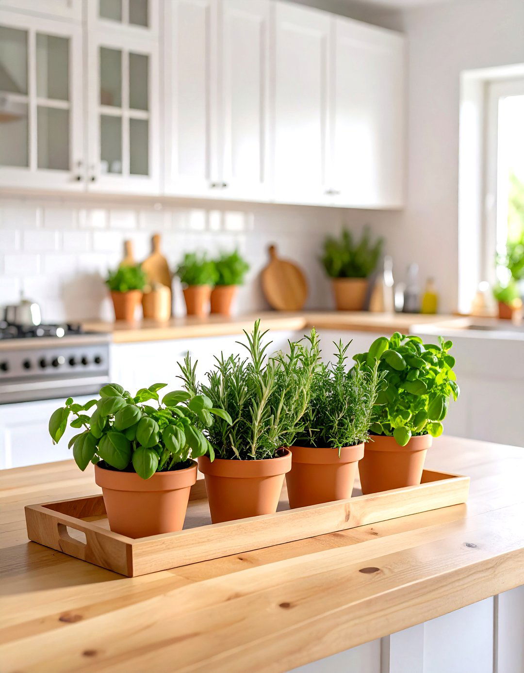 The Year Round Greenery Kitchen Island - 30 centerpiece kitchen island decor ideas