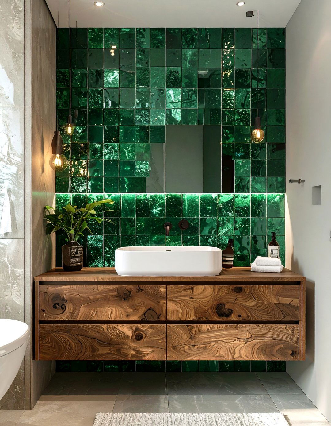 The Zellige Tile Feature Wall Bathroom - 30 bathroom color ideas 2025