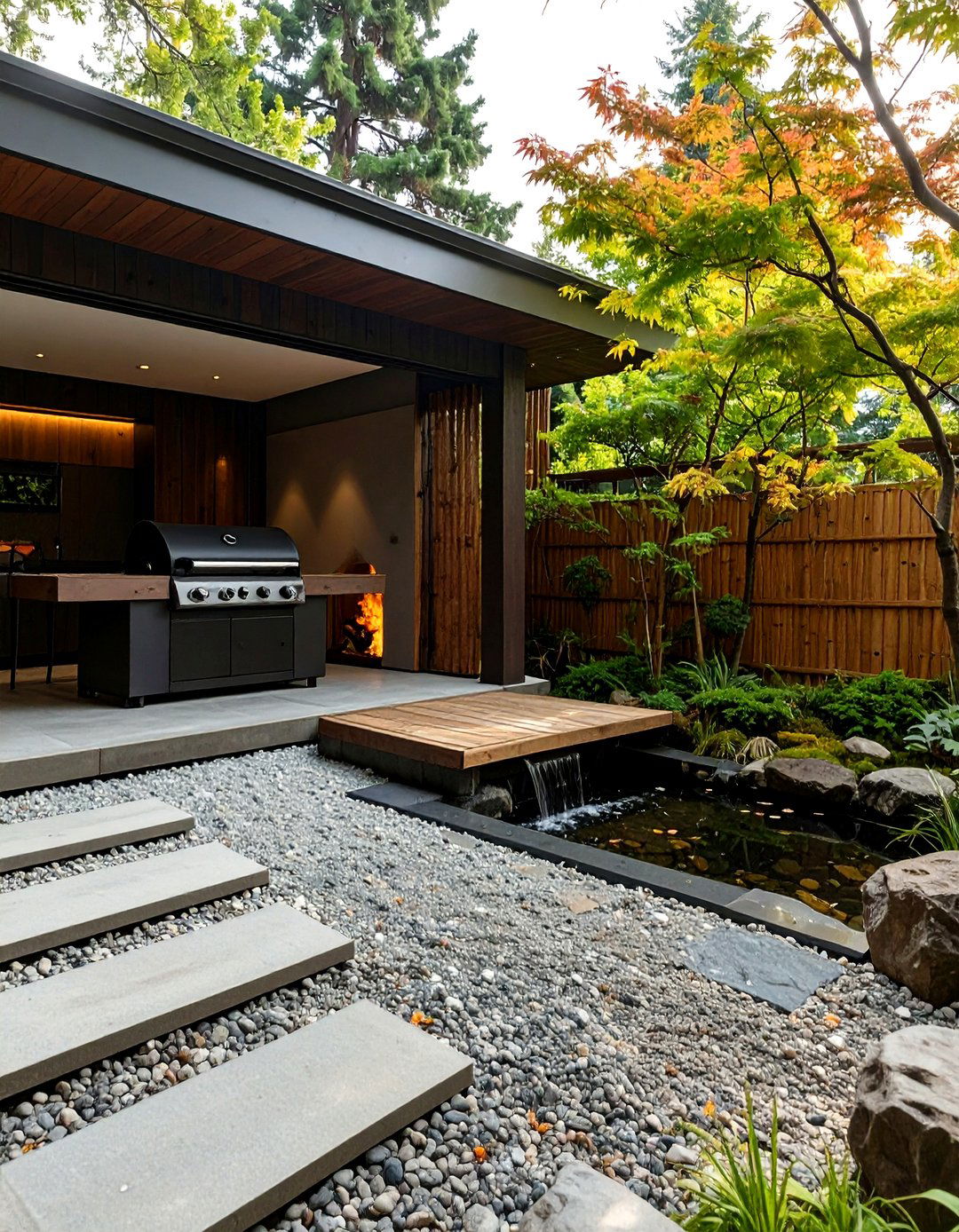 The Zen Garden BBQ Patio - 30 bbq patio ideas