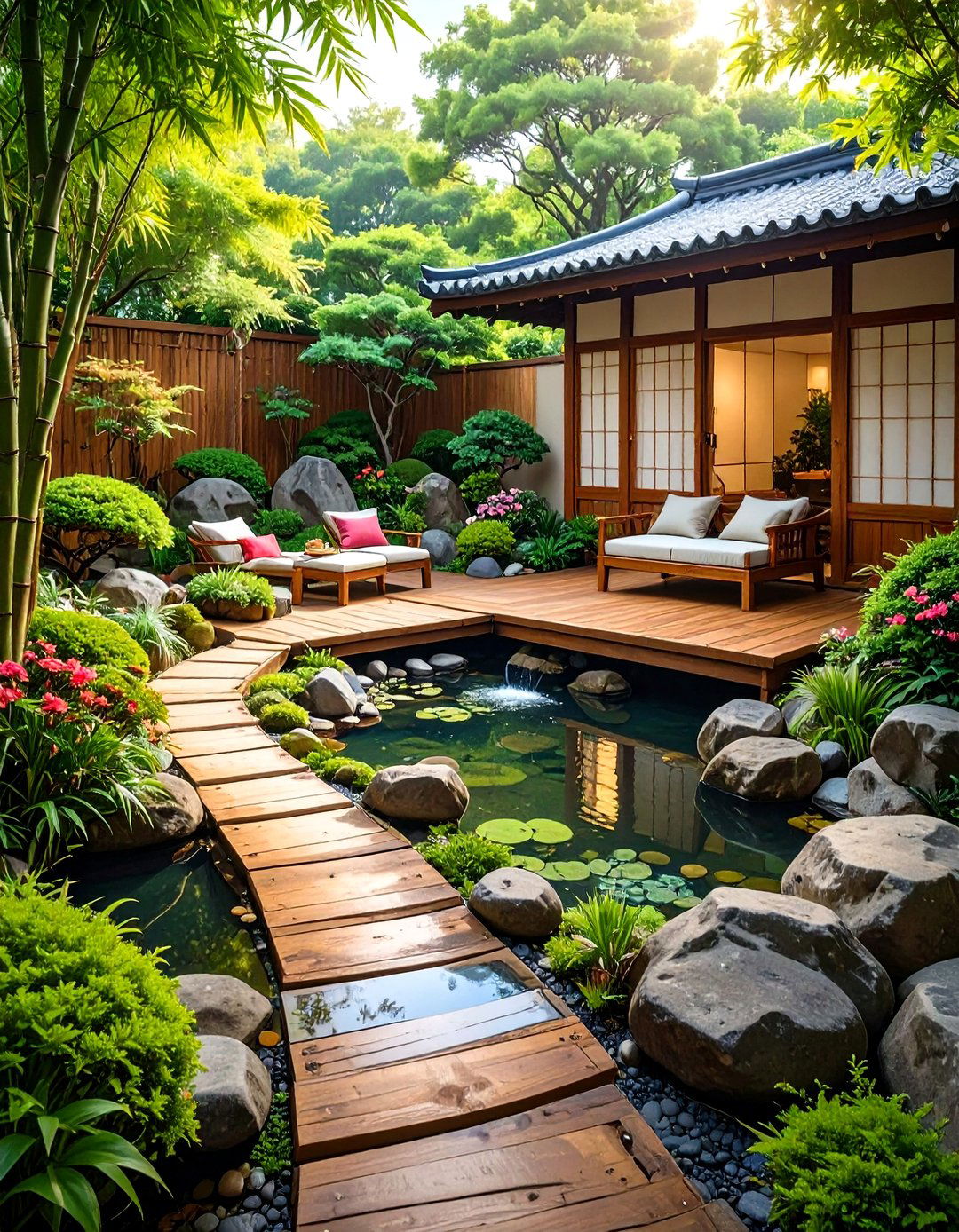 The Zen Garden Backyard Deck - 30 deck ideas for backyard