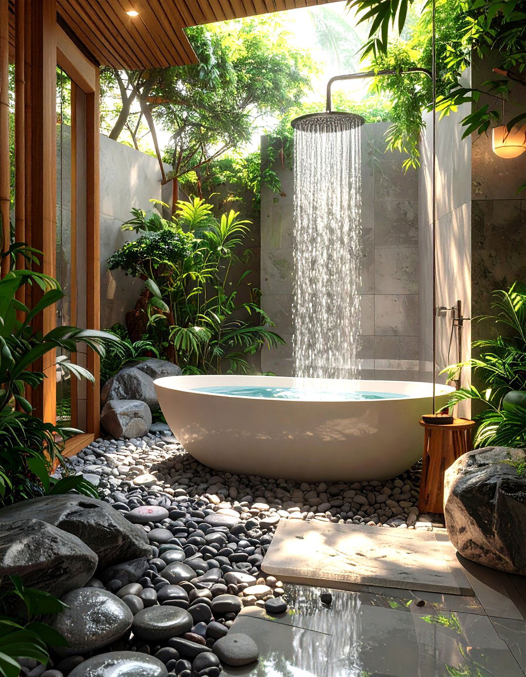 The Zen Garden Bathtub Shower Combo - 30 bathtub shower combo ideas