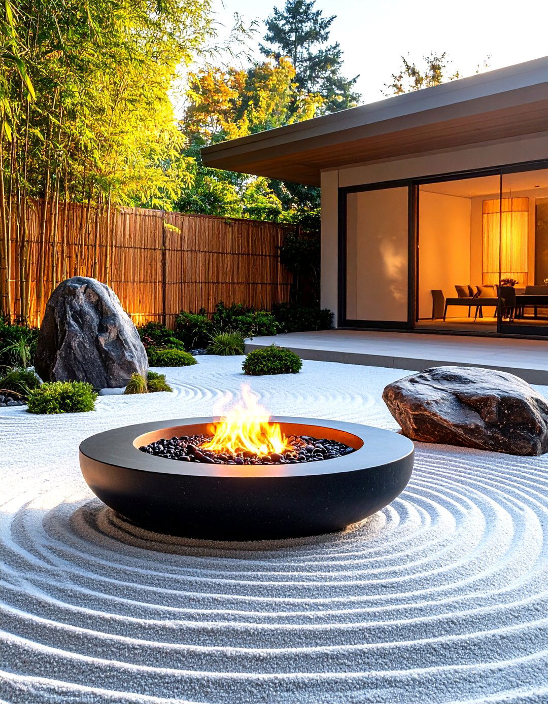 The Zen Garden Fire Feature - 30 fire pit ideas for backyard