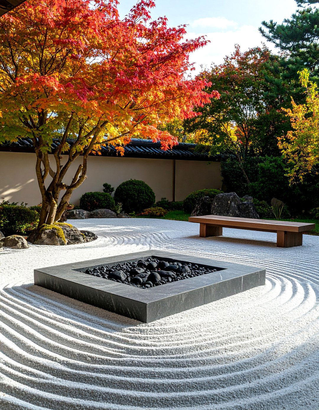 The Zen Garden Fire Feature - 30 backyard firepit ideas