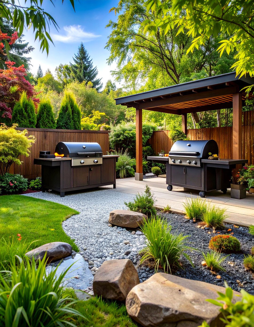 The Zen Garden Grilling Sanctuary - 30 backyard grill ideas