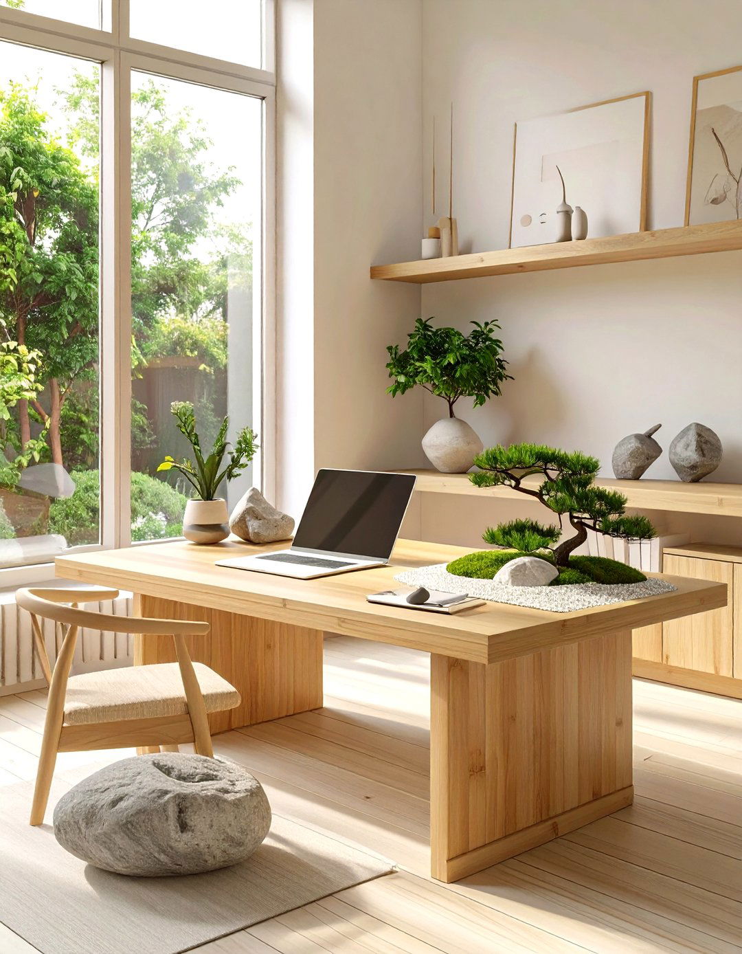 The Zen Garden Inspired Desk - 30 office desk organization ideas