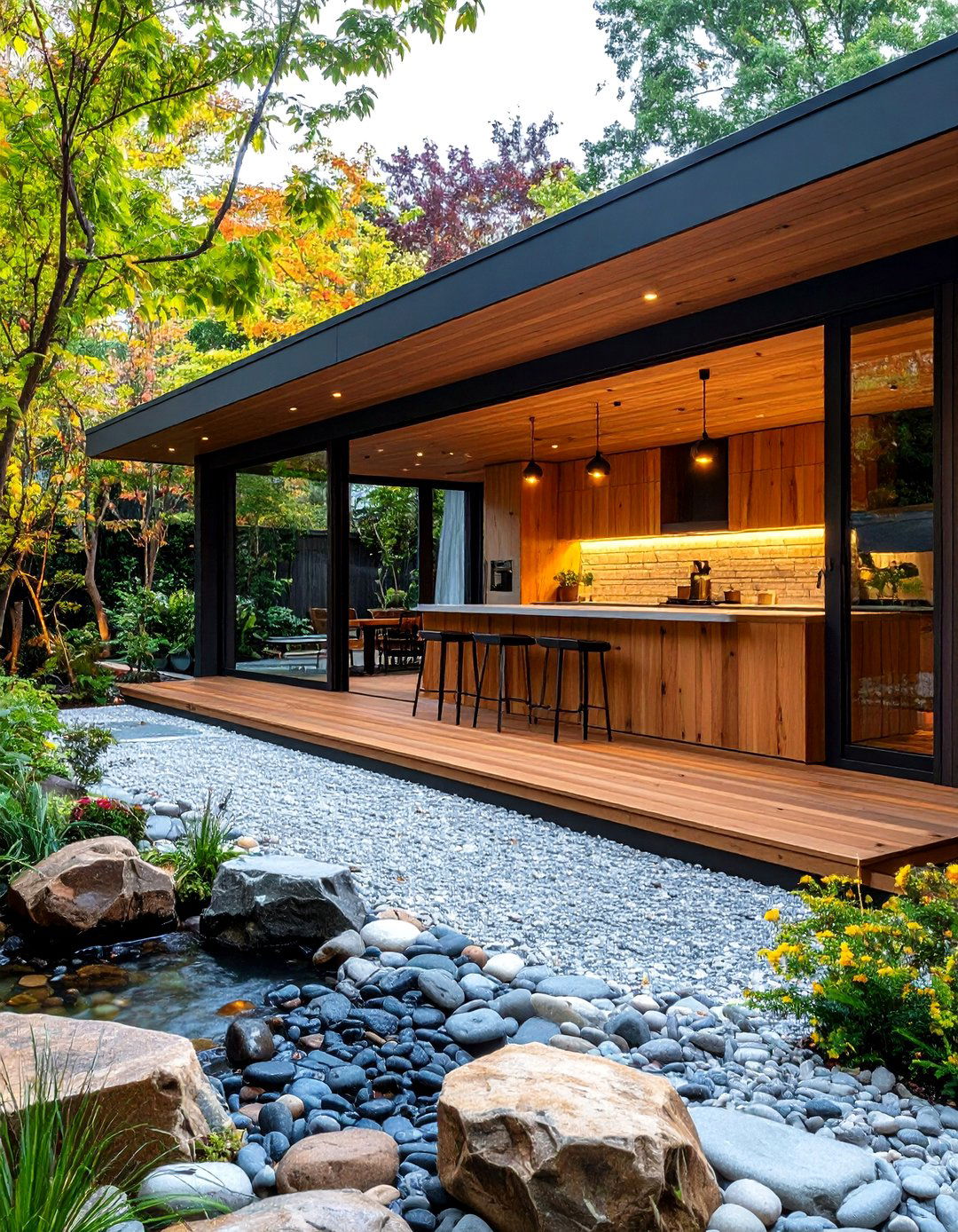 The Zen Garden Kitchen - 30 backyard kitchen ideas
